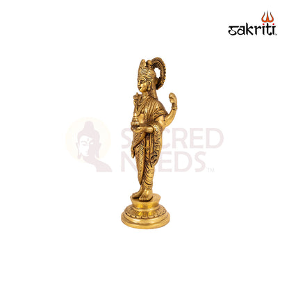 Brass Dhanvantri – 12 Inch Height | Lord of Ayurveda Idol for Health Blessings, Clinic Decor & Healing Spaces