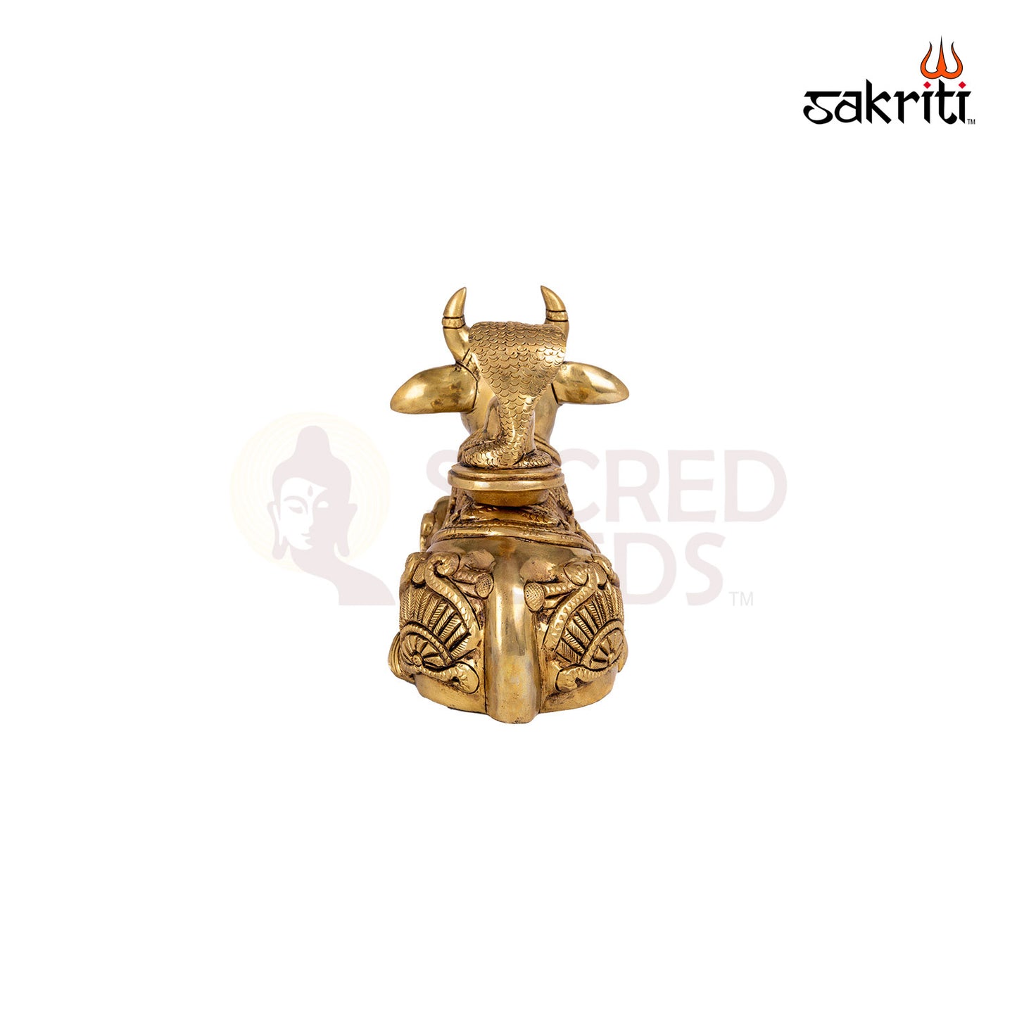 Brass Nandhi Shiva Lingam – 5.3 Inch Height | Sacred Bull with Lingam for Shiva Worship & Ritual Spaces