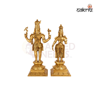 BRASS SHIVAN PARVATI SET