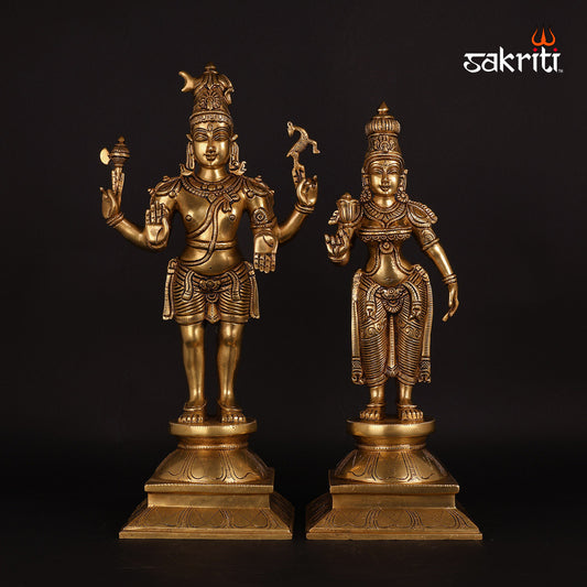 BRASS SHIVAN PARVATI SET