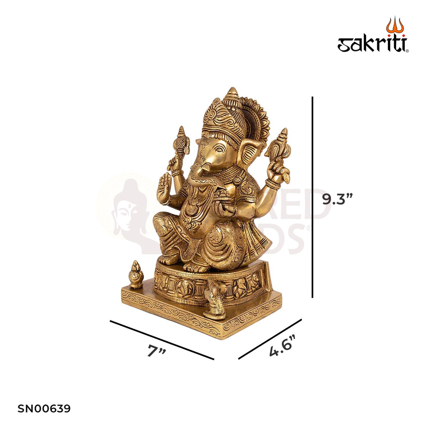 BRASS ASTA VINAYAKA GANESHA