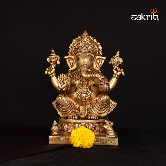 BRASS ASTA VINAYAKA GANESHA