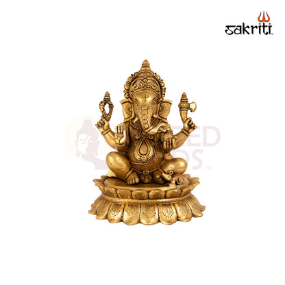 BRASS LOTUS GANESHA