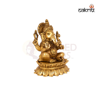 BRASS LOTUS GANESHA