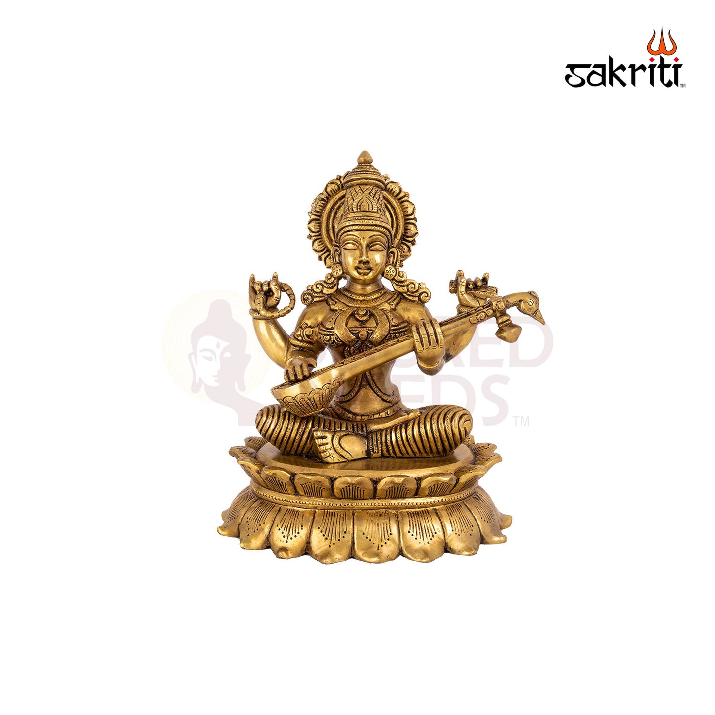 BRASS LOTUS SARASWATHI