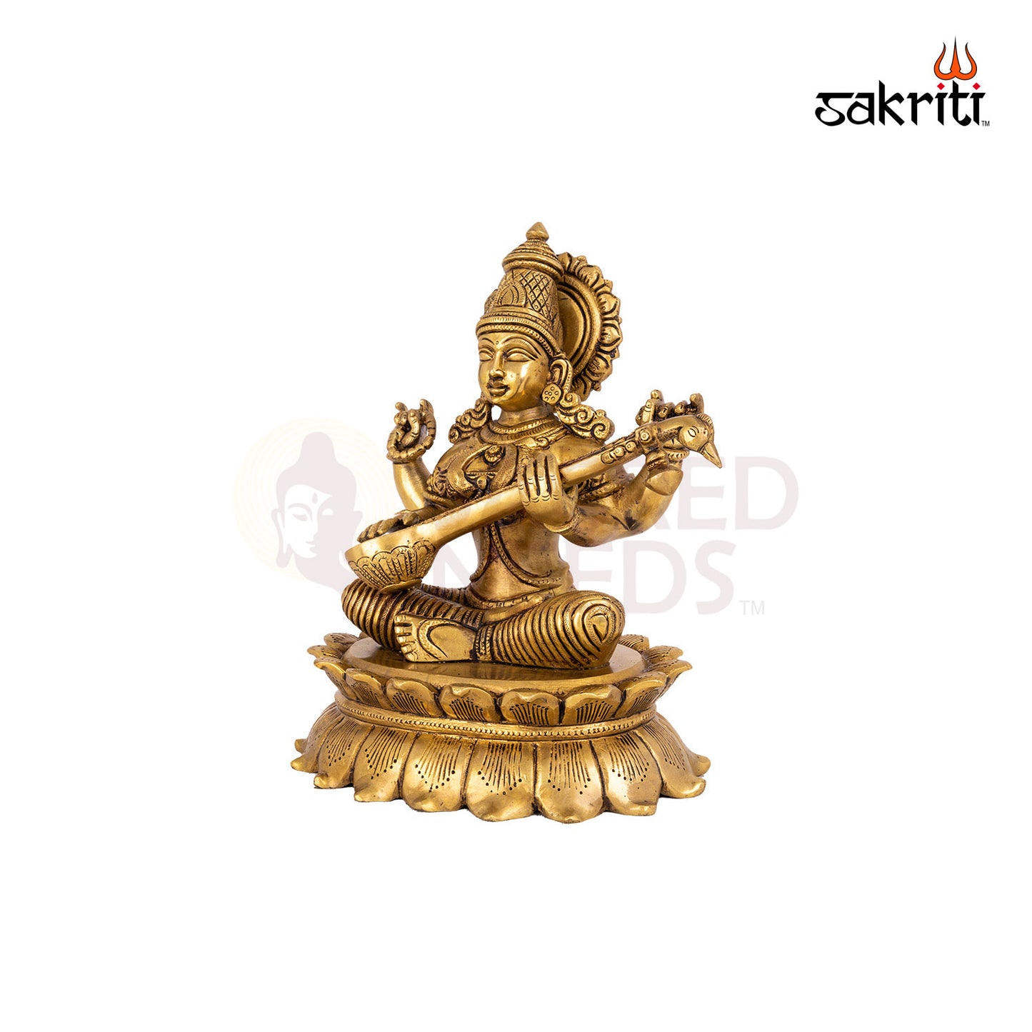 BRASS LOTUS SARASWATHI