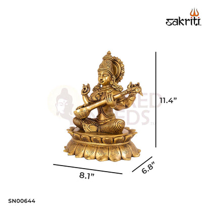 BRASS LOTUS SARASWATHI