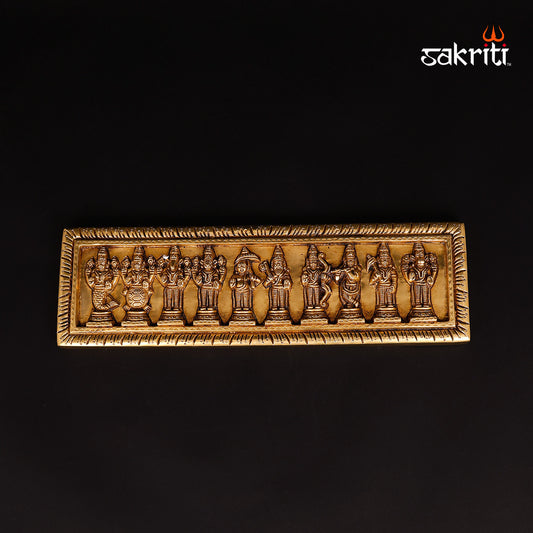 BRASS DASAVTAR WALL MOUNTED PLATE