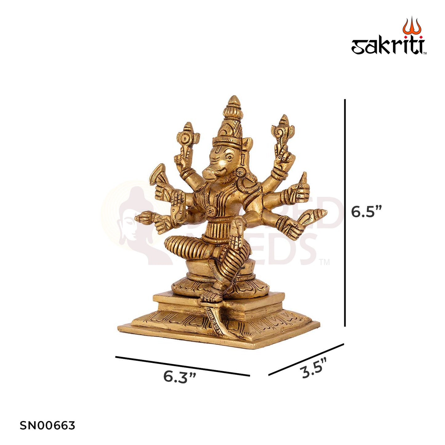 Brass Varahi – 6.5 Inch Height | Fierce Goddess Varahi Idol for Protection, Rituals & Shakti Worship
