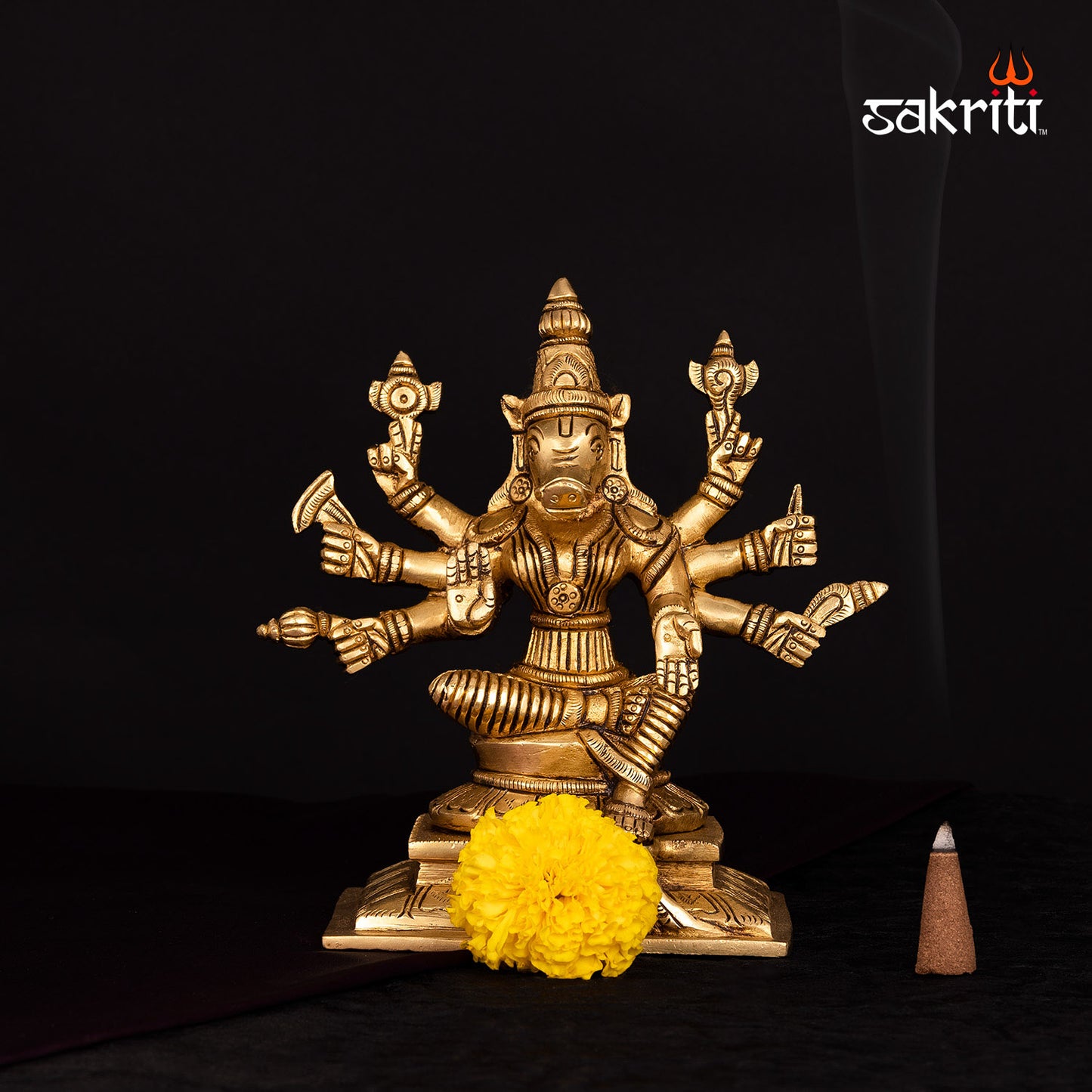 Brass Varahi – 6.5 Inch Height | Fierce Goddess Varahi Idol for Protection, Rituals & Shakti Worship