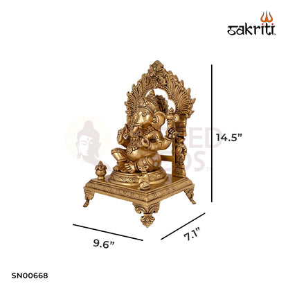 BRASS GANESH WITH ARCH