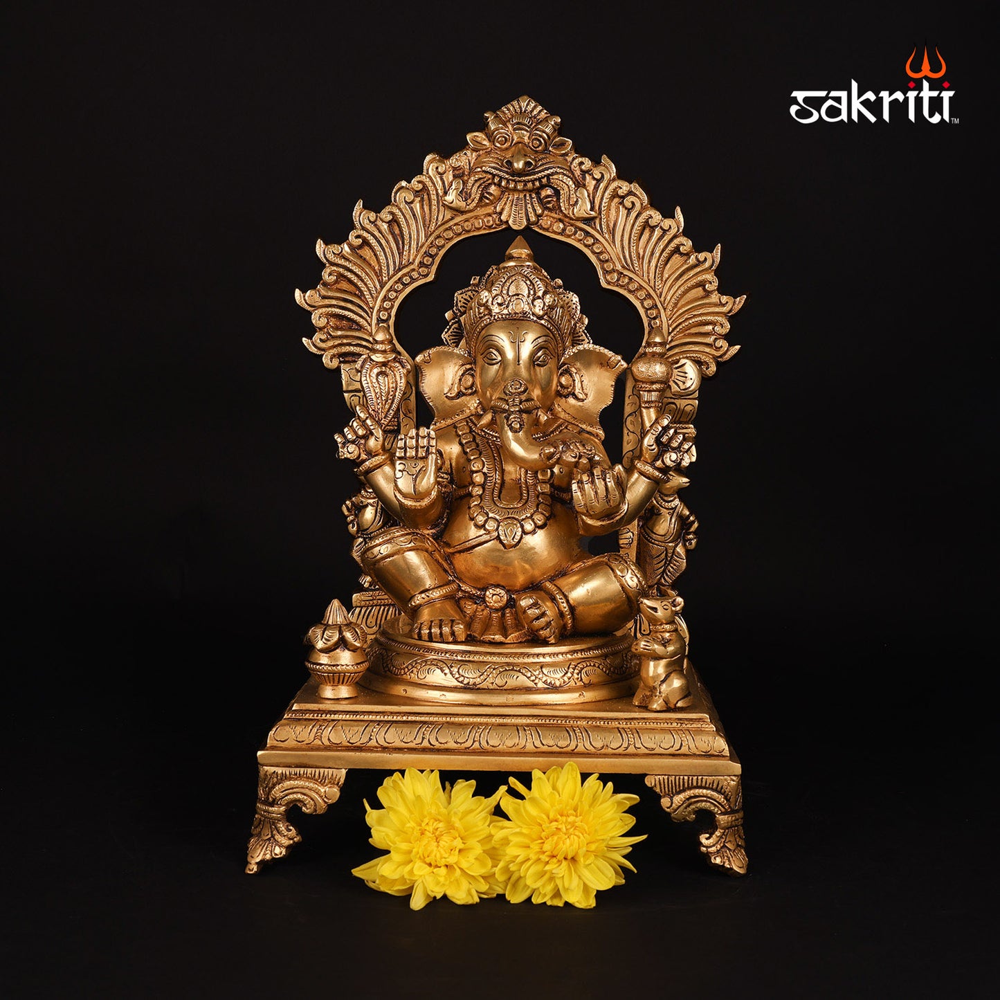 BRASS GANESH WITH ARCH