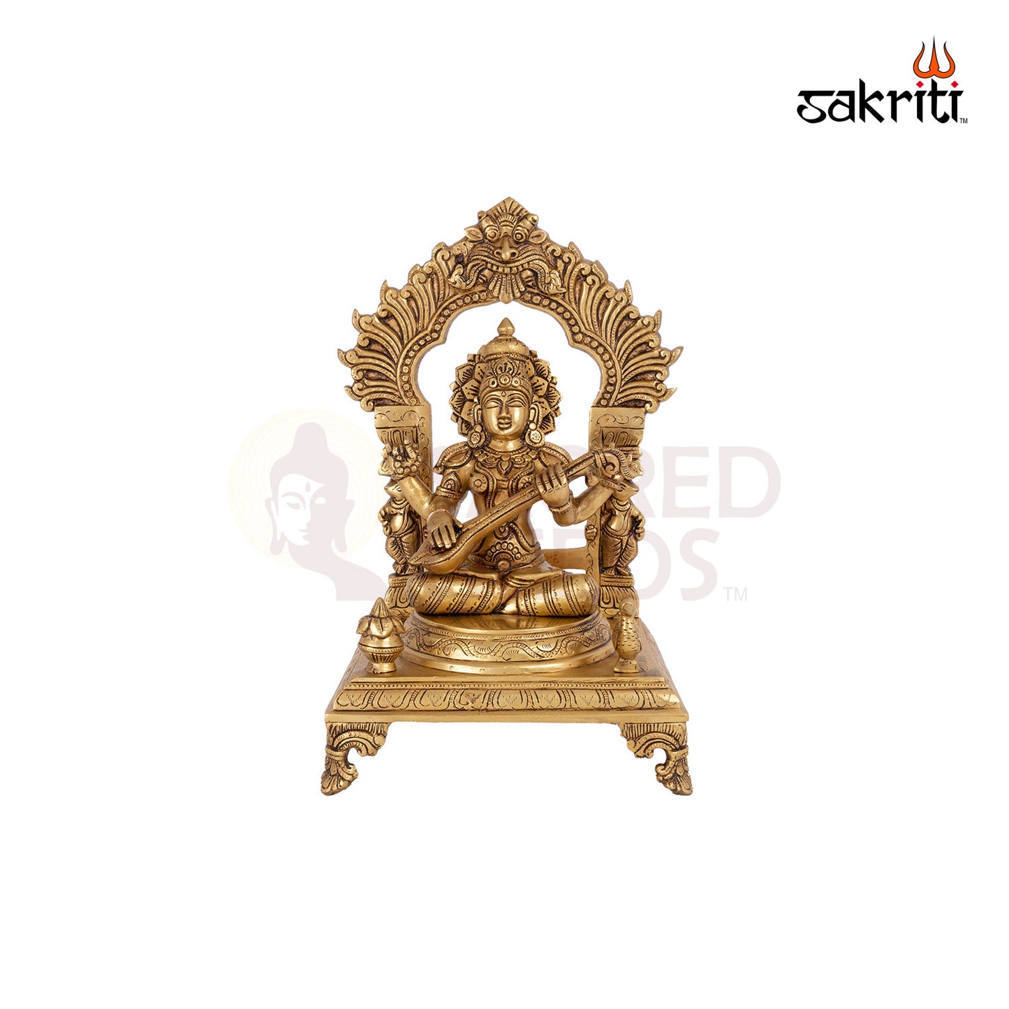 BRASS SARASWATHI WITH ARCH