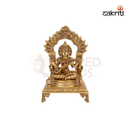 BRASS SARASWATHI WITH ARCH