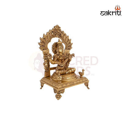 BRASS SARASWATHI WITH ARCH