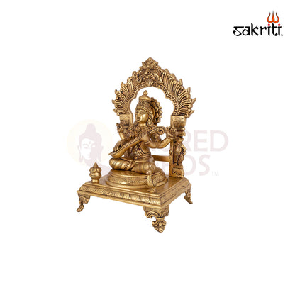 BRASS SARASWATHI WITH ARCH