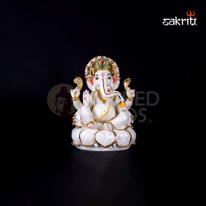 MARBLE DUST CM LOTUS GANESHA