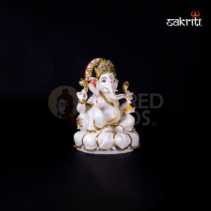 MARBLE DUST CM LOTUS GANESHA