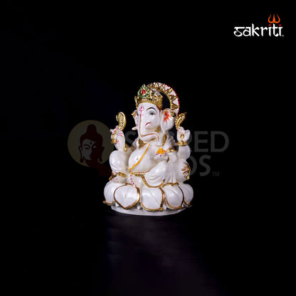 MARBLE DUST CM LOTUS GANESHA