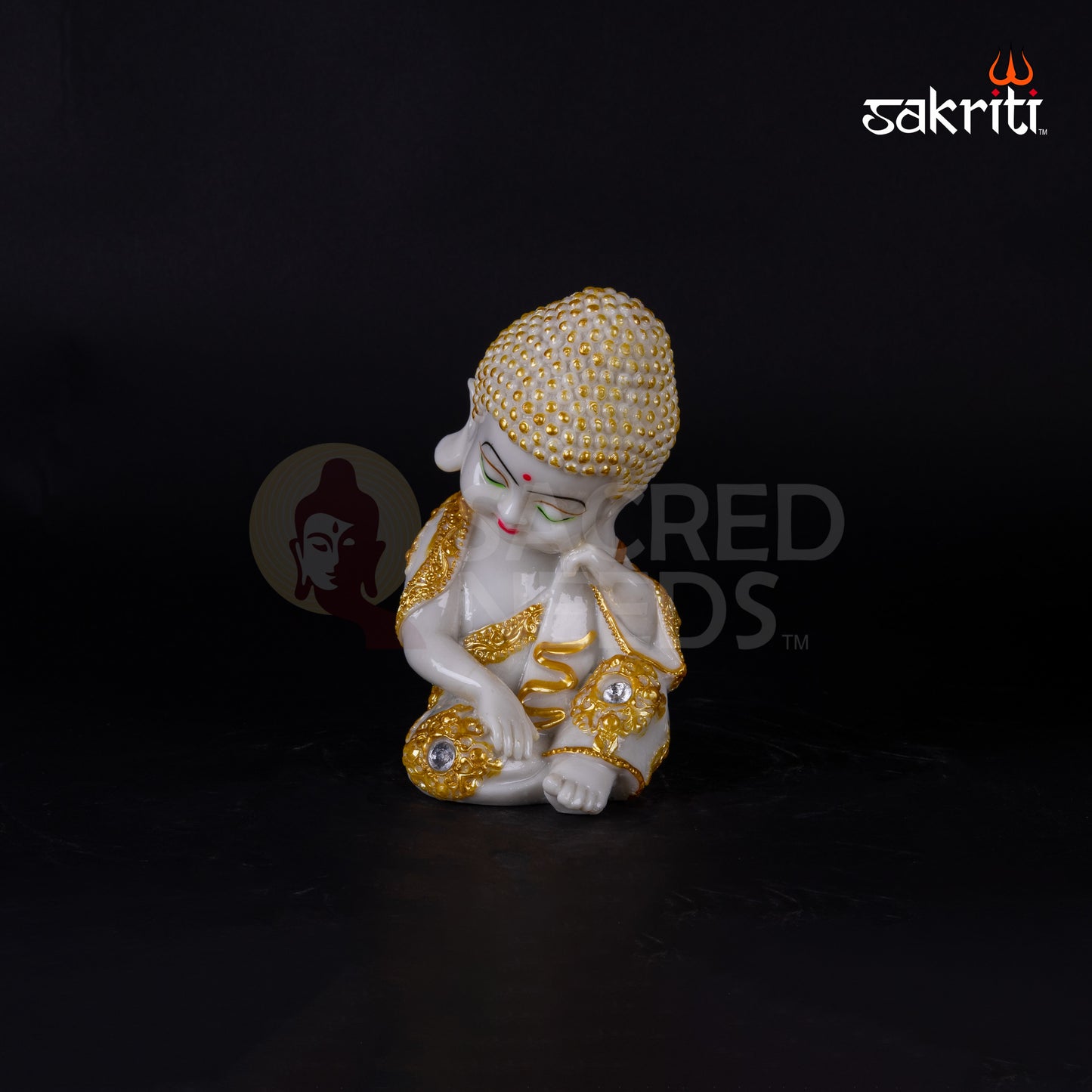 MARBLE DUST MEDITATING BABY BUDDHA