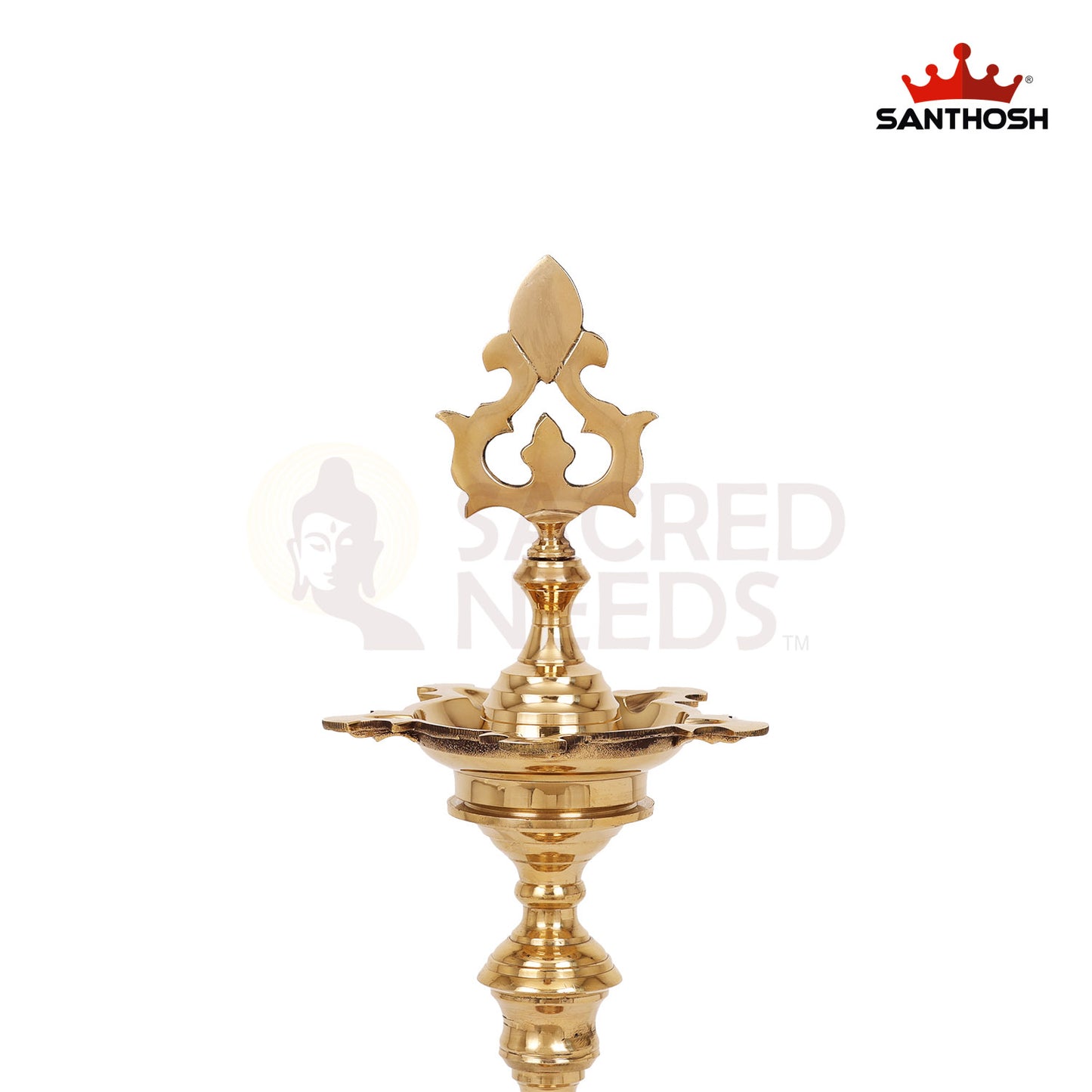Brass Ring Kuthu Vilakku – 29.5 Inch Height | Large Pooja Lamp with Traditional Ring Base for Worship Spaces