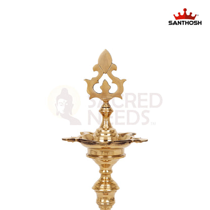 Brass Ring Kuthu Vilakku – 29.5 Inch Height | Large Pooja Lamp with Traditional Ring Base for Worship Spaces