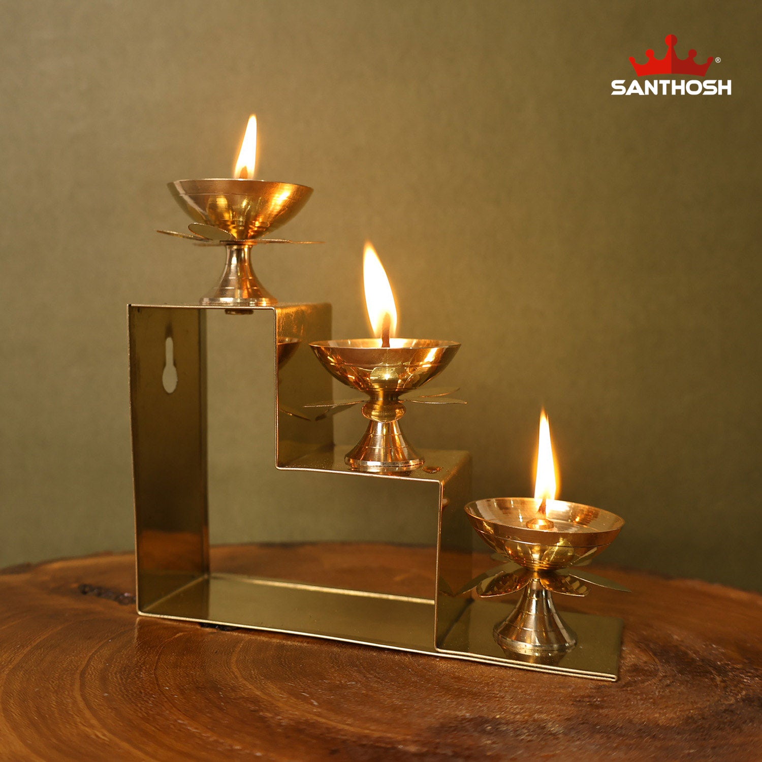 Brass 3 Step 3 Pyali Deepam – 5.4 Inch Height | Multi-Tier Brass Oil L ...
