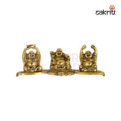 Aluminium Laughing Buddha – 2.6 Inch Height | Miniature Smiling Buddha Idol for Wealth & Positivity