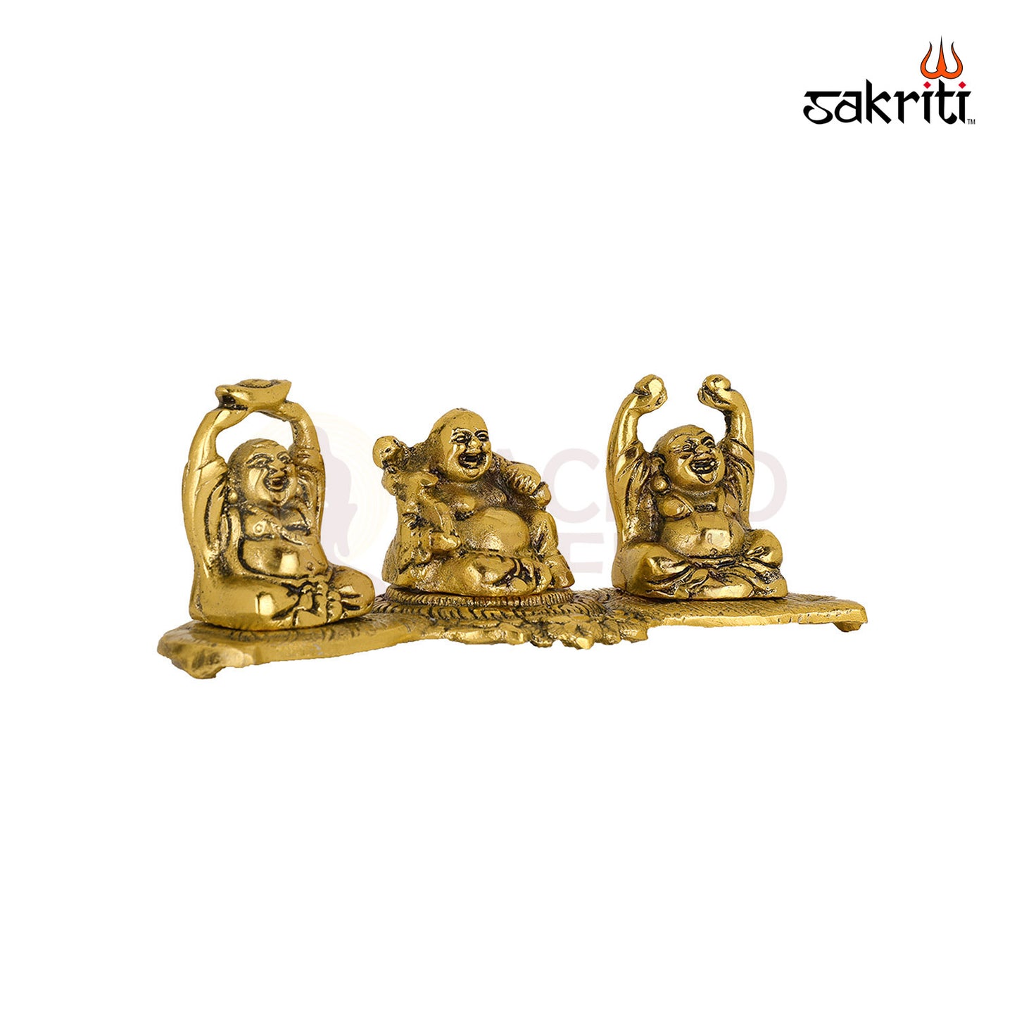 Aluminium Laughing Buddha – 2.6 Inch Height | Miniature Smiling Buddha Idol for Wealth & Positivity