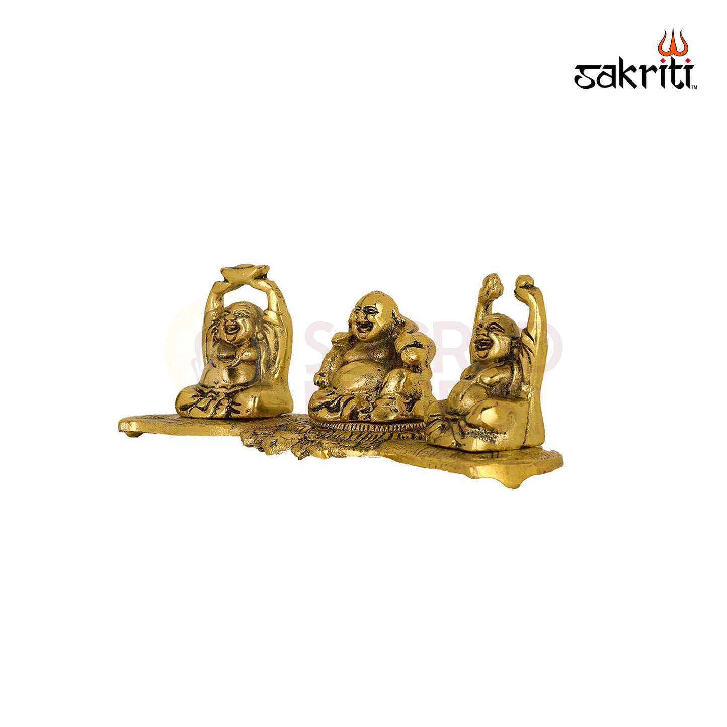 Aluminium Laughing Buddha – 2.6 Inch Height | Miniature Smiling Buddha Idol for Wealth & Positivity