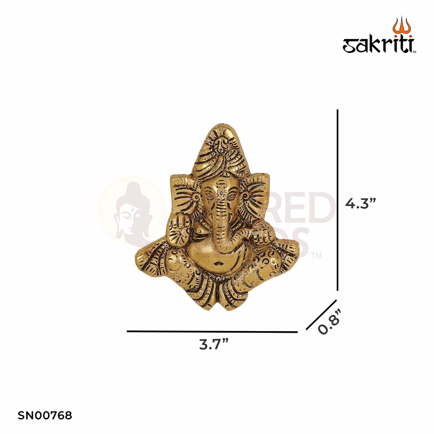 ALUMINIUM PAGDI GANESHA MOUNTED