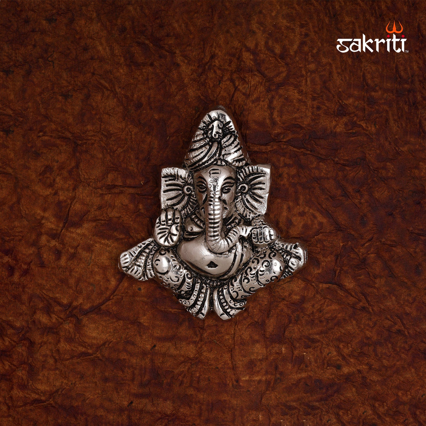 ALUMINIUM PAGDI GANESHA MOUNTED