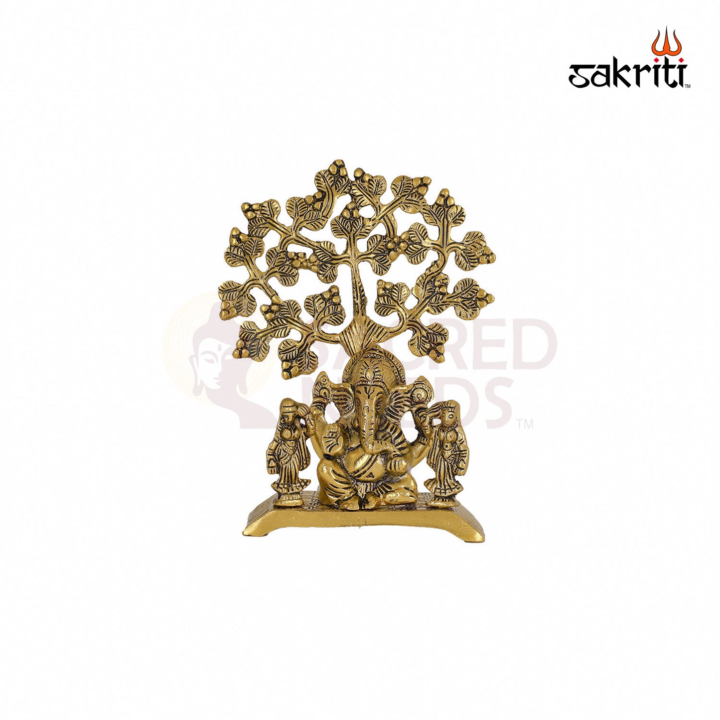 ALUMINIUM GANESHA WITH TREE