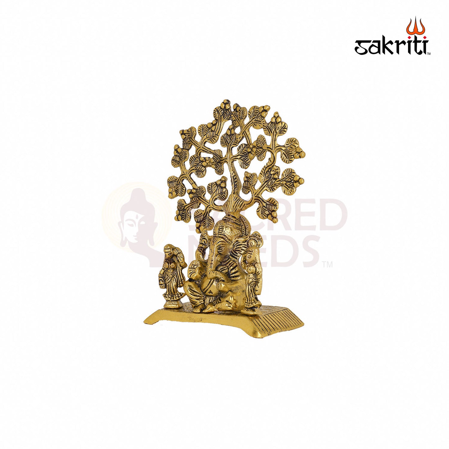 ALUMINIUM GANESHA WITH TREE