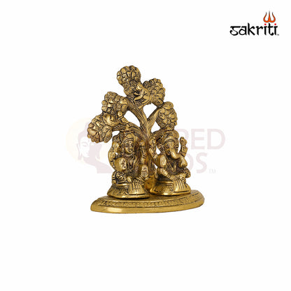 ALUMINIUM LAKSHMI GANESHA WITH TREE