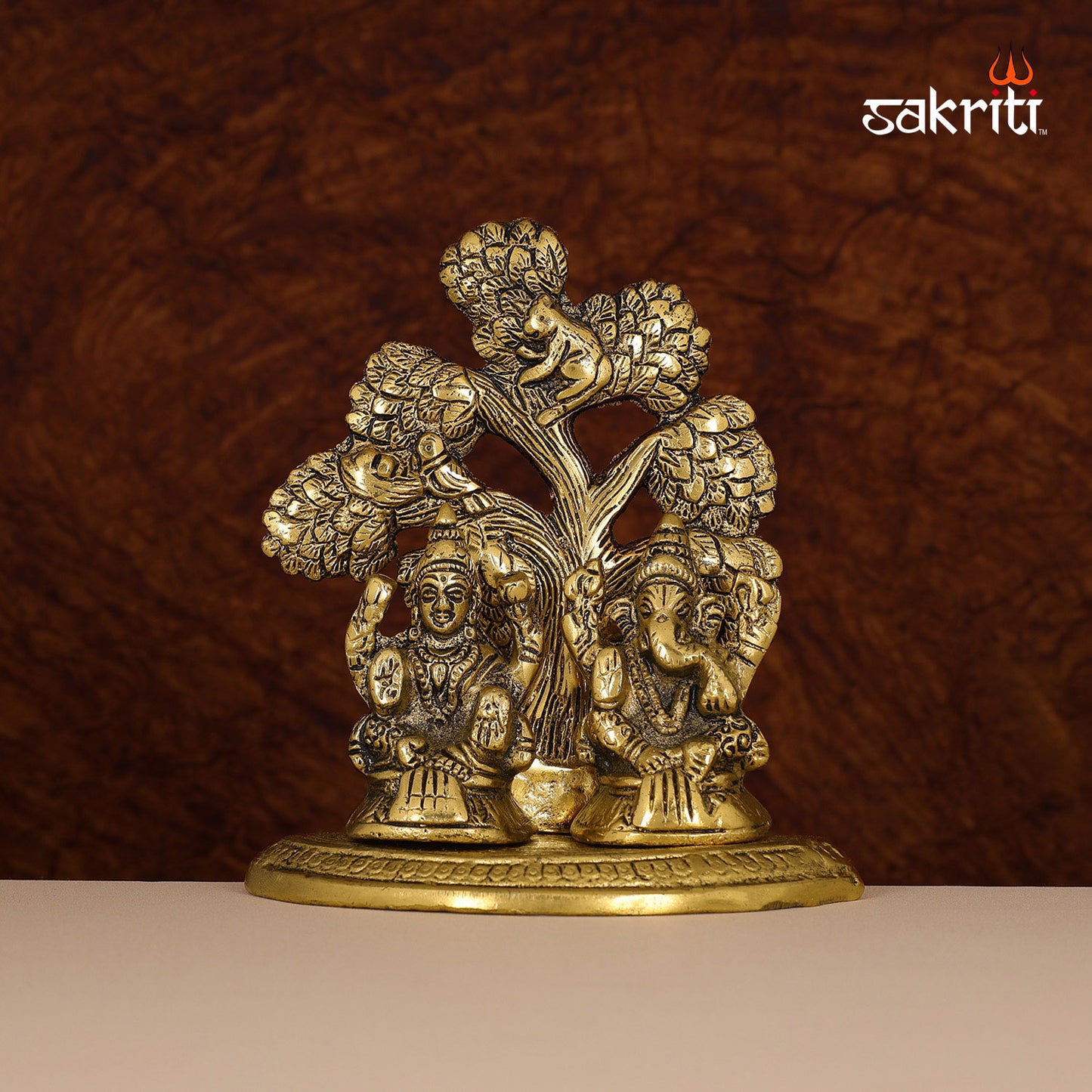 ALUMINIUM LAKSHMI GANESHA WITH TREE