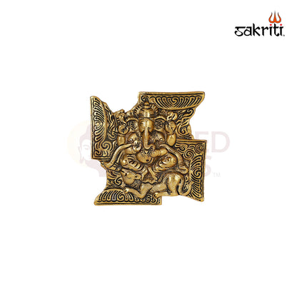 Aluminium Swastik Ganesha Mounted – 6 Inch Height | Wall Mounted Ganesh Idol with Swastik for Blessings