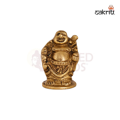 Brass Happy Man with Bag – 2.4 Inch Height | Smiling Figurine with Bag for Home & Gift Decoration
