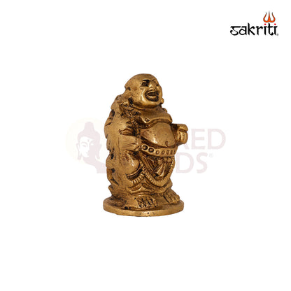 Brass Happy Man with Bag – 2.4 Inch Height | Smiling Figurine with Bag for Home & Gift Decoration