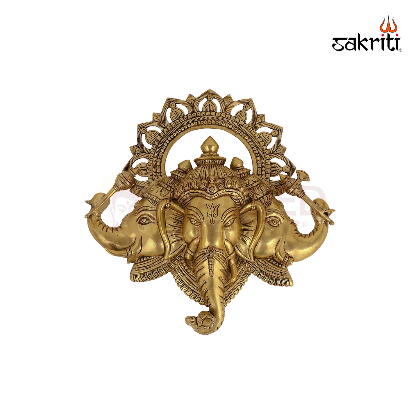 Brass Ganeshan Mounted – 17.5 Inch Height | Large Mounted Ganpati Idol for Temple & Decor