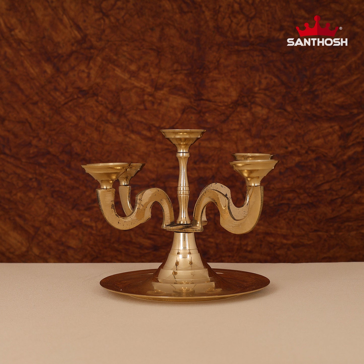 BRASS KAPOOR PLATE ARTI(5FACE)