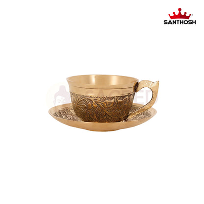 BRASS CUP & SAUCER SET