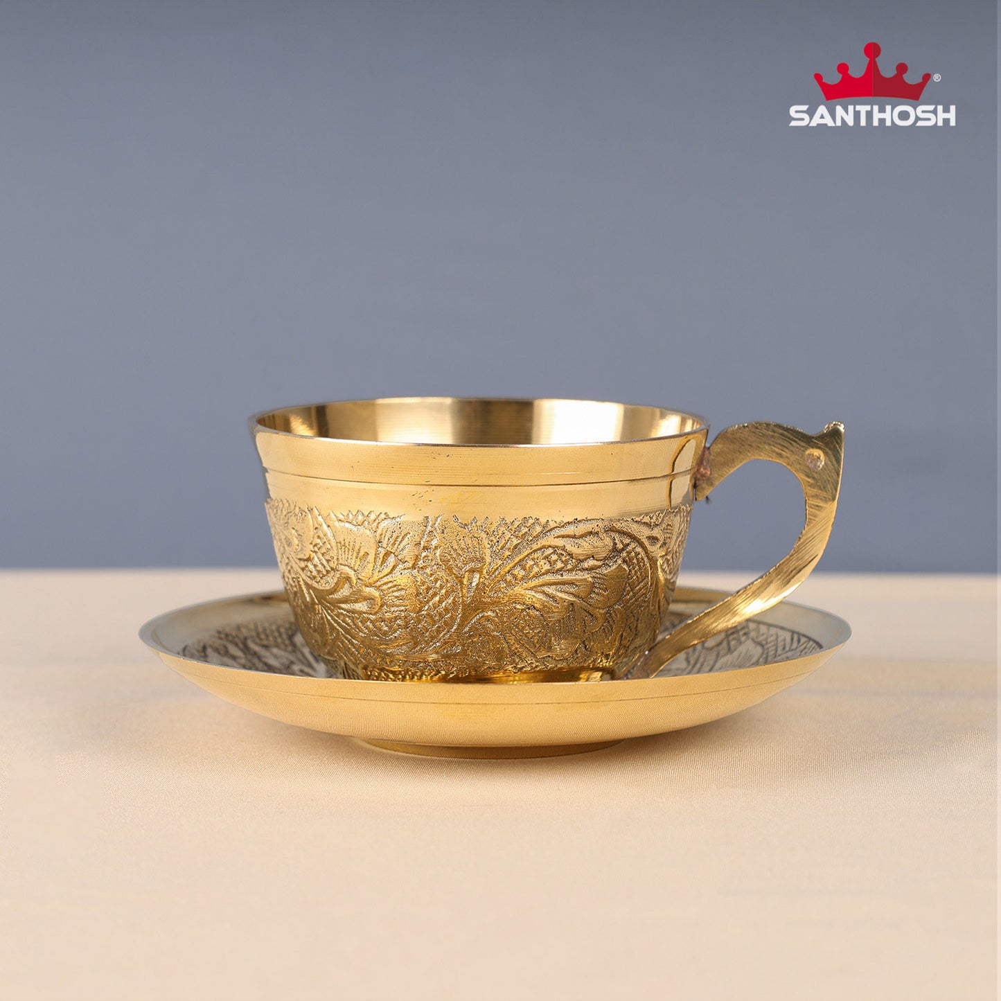 BRASS CUP & SAUCER SET