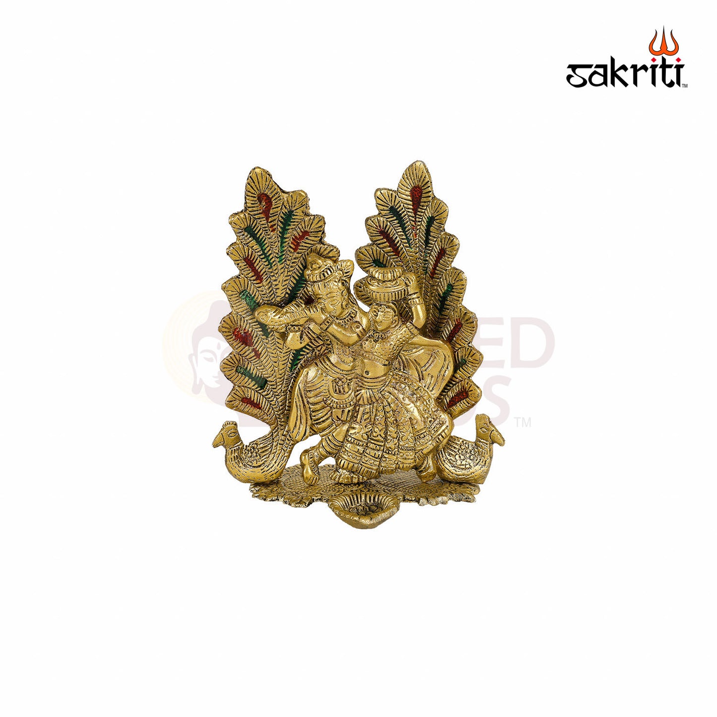 Aluminium Radha Krishna Mattki – 6.7 Inch Height | Traditional Brass Pooja Vessel for Religious Rituals & Decoration