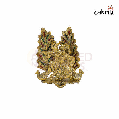 Aluminium Radha Krishna Mattki – 6.7 Inch Height | Traditional Brass Pooja Vessel for Religious Rituals & Decoration