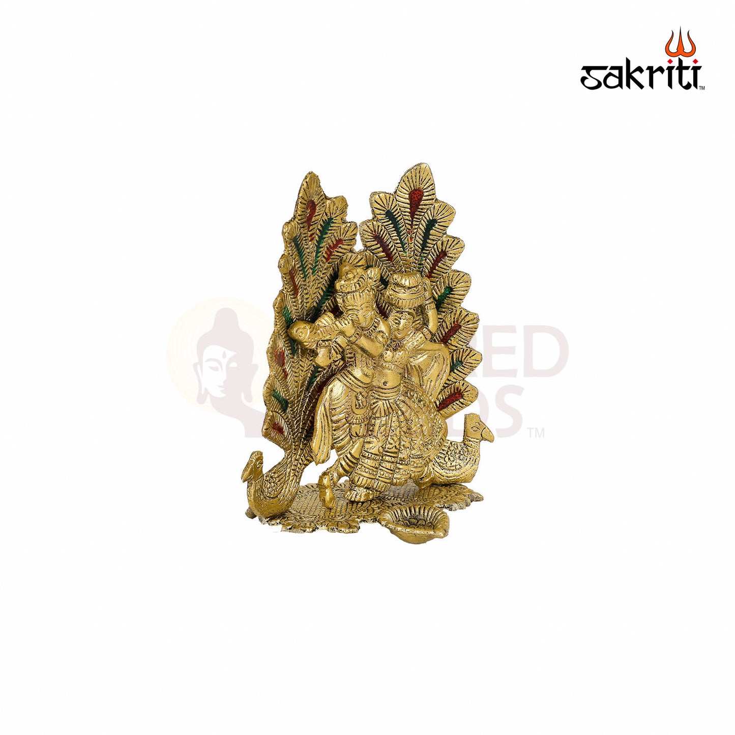 Aluminium Radha Krishna Mattki – 6.7 Inch Height | Traditional Brass Pooja Vessel for Religious Rituals & Decoration