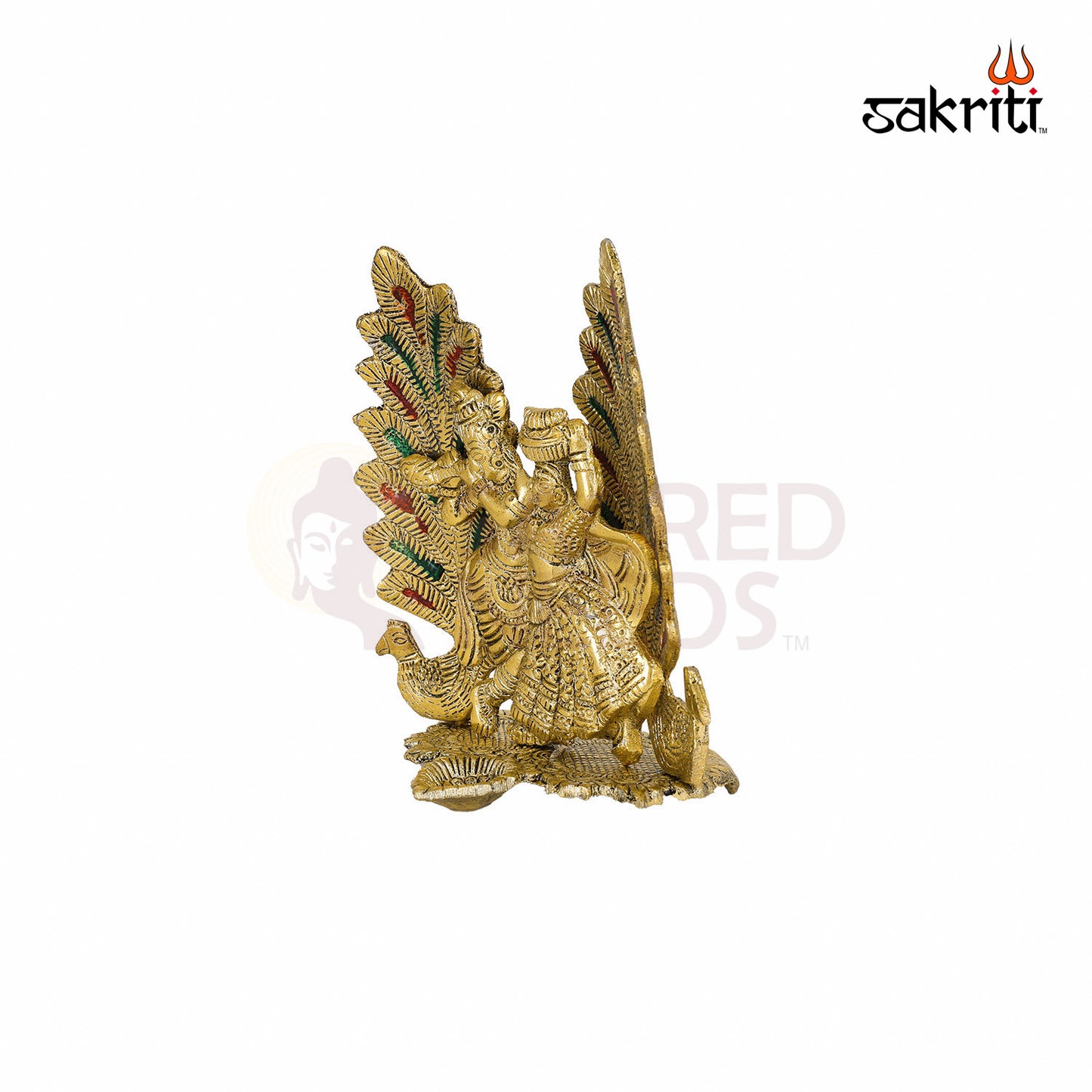 Aluminium Radha Krishna Mattki – 6.7 Inch Height | Traditional Brass Pooja Vessel for Religious Rituals & Decoration