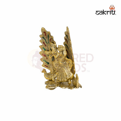 Aluminium Radha Krishna Mattki – 6.7 Inch Height | Traditional Brass Pooja Vessel for Religious Rituals & Decoration