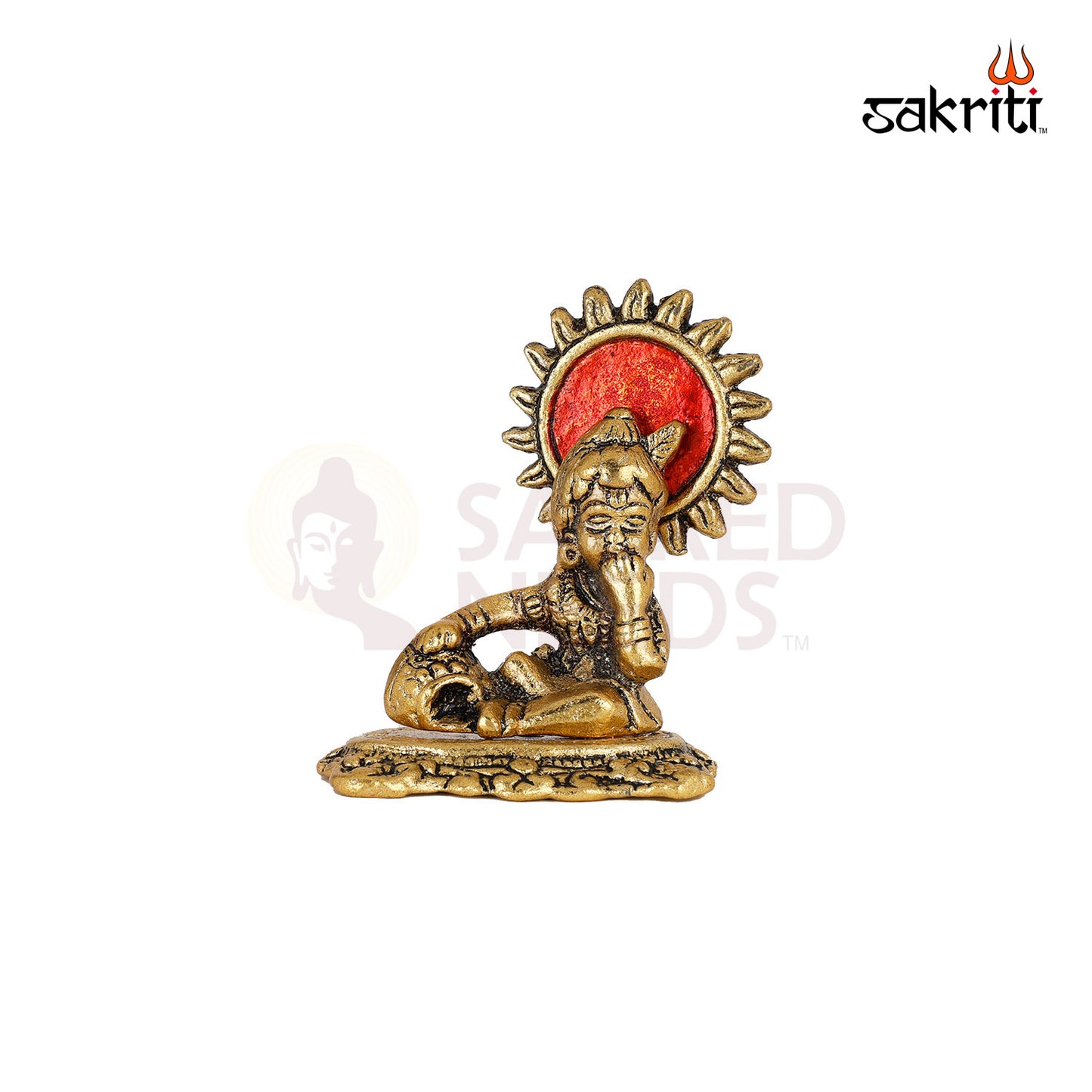 Aluminium Small Ladoo Krishna – 3.5 Inch Height | Krishna Idol Holding Ladoo for Pooja & Religious Ceremonies