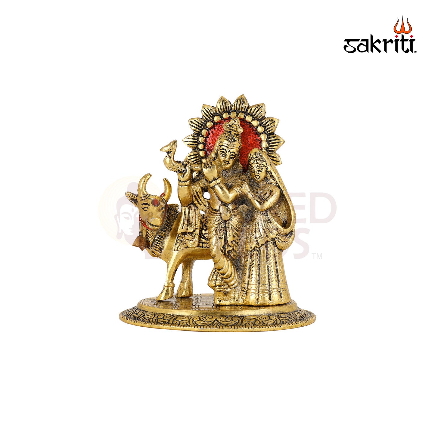 ALUMINIUM RADHA KRISHNA WITH COW